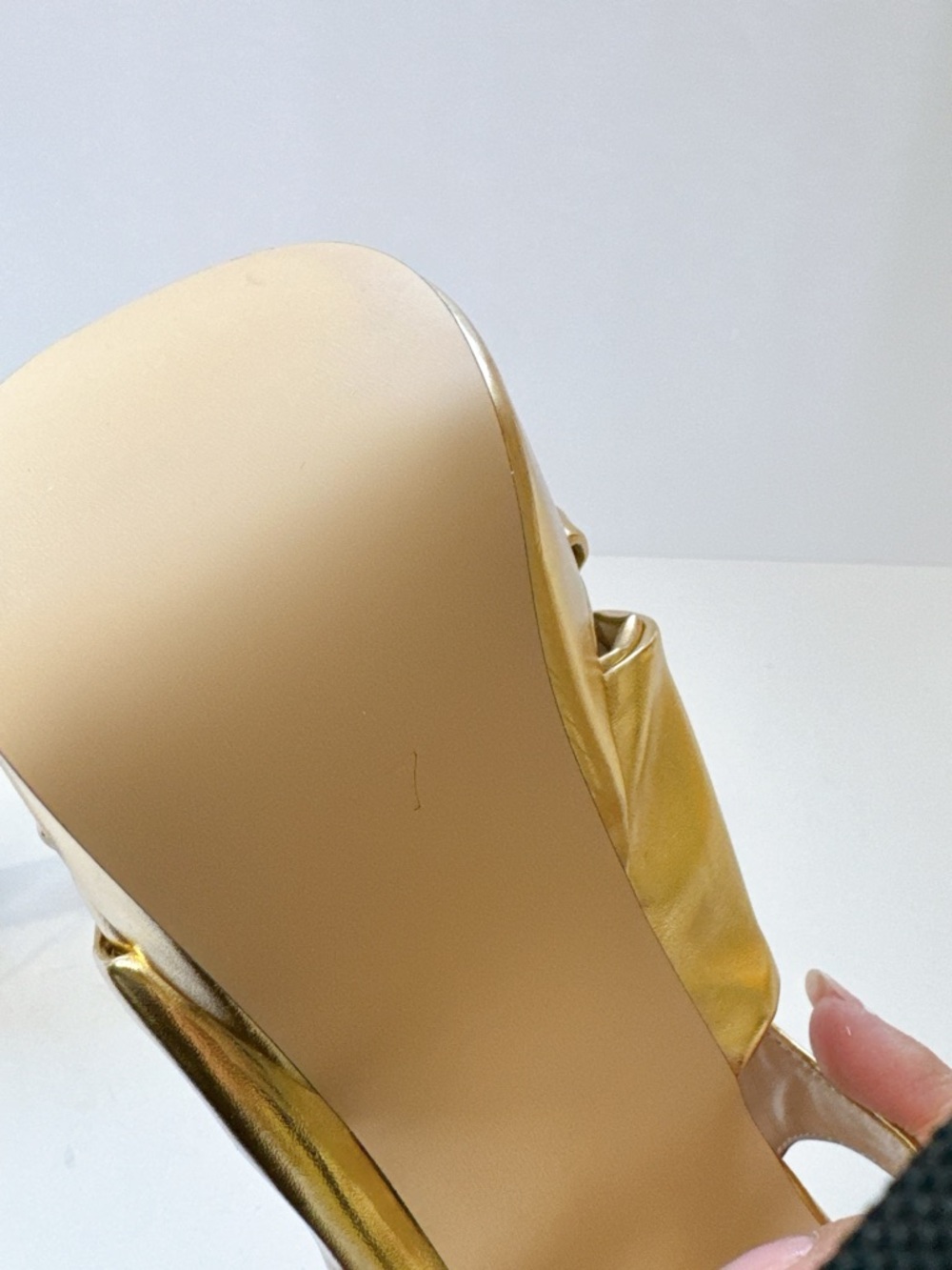 Size 7 FSJ Gold Bow Platform Heels Women’s Metallic Slingback Pumps Party Shoes - Picture 14 of 14